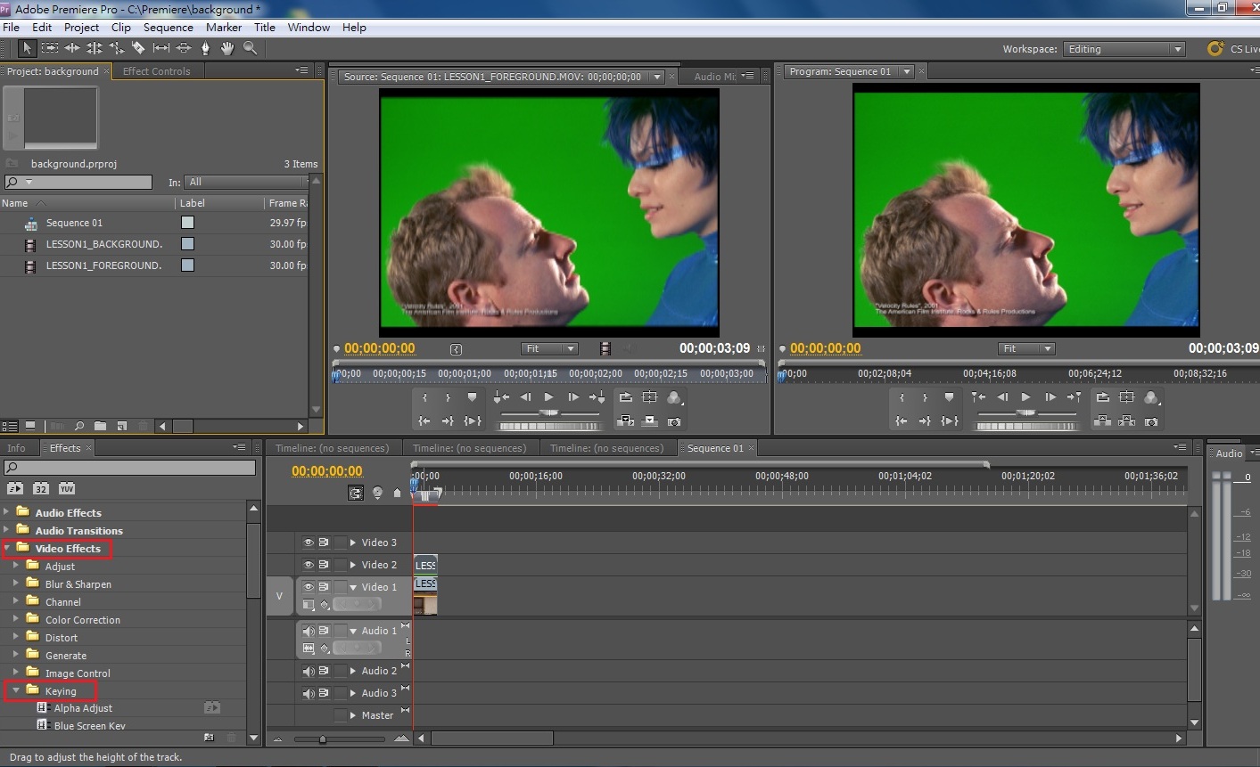 Premiere單色去背