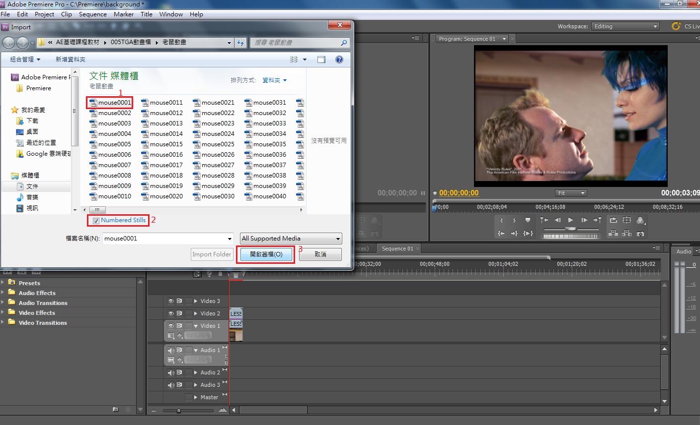 Premiere的TGA檔去背